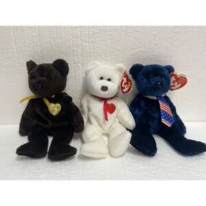 LOT 3 TY Beanie Baby  Teddy Bears Retired Plush Toy